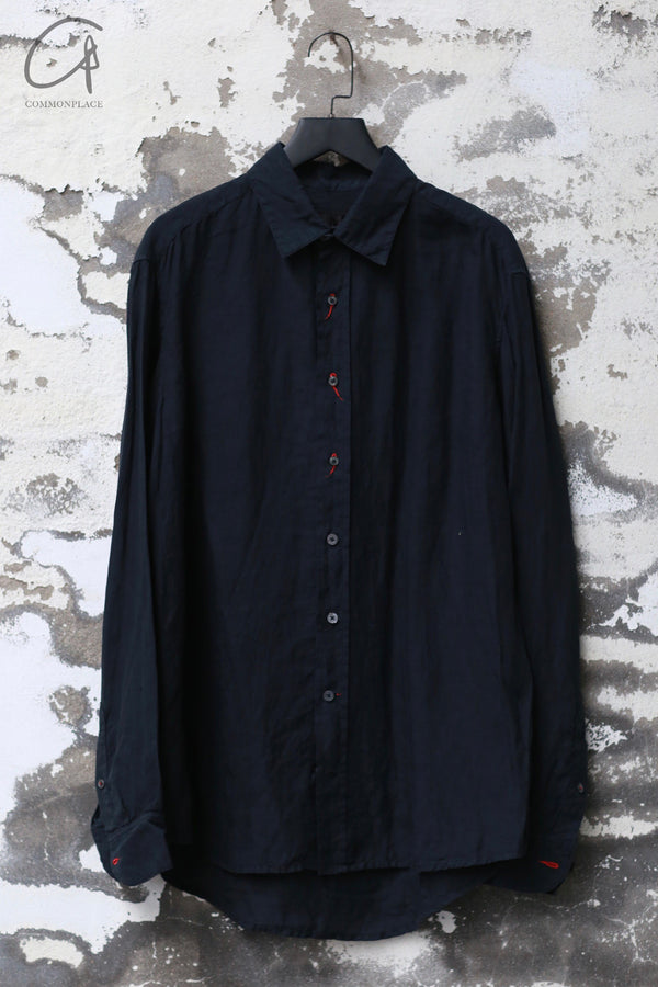 GEOFFREY B. SMALL Special detail buttonhole and button shirt GBS-EV6S14-HEI Black